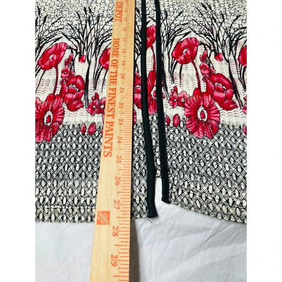 Maggie Sweet Blouse Large Women Floral Tulips Sheer Textured Ribbed Stretch Boho - Picture 8 of 9